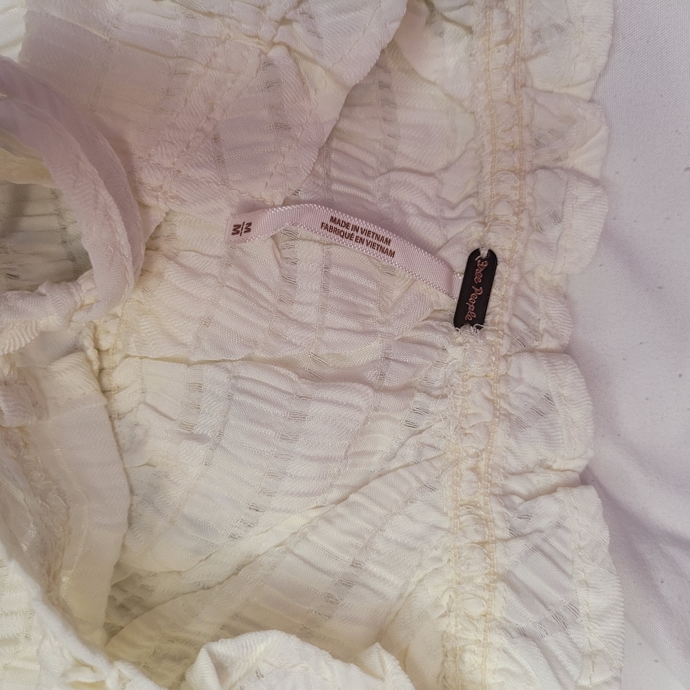 Nwt FREE PEOPLE CROP LONG SLEEVE BLOUSE Size M - Picture 3 of 8